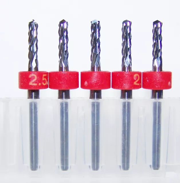 (5) - 2.55mm (.1004")  DIAMOND-CUT CARBIDE ROUTER BURRS, DP 1100C1004X315C1