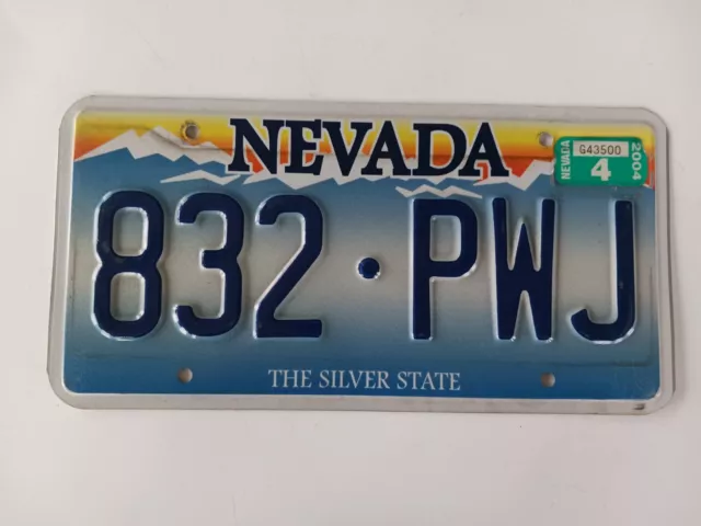 2004 Nevada NV License Plate 832 PWJ