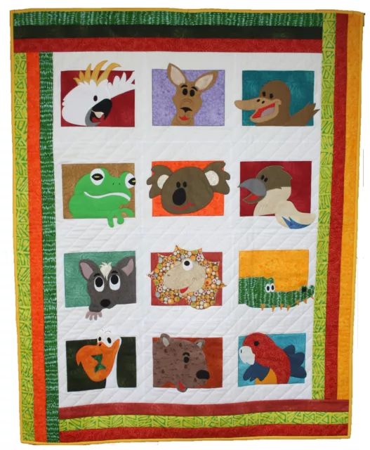 Australian Animals Patchwork pattern- cot size Exclusive Australian Design