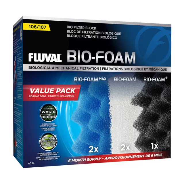 Fluval Bio-Foam Value Pack 106/107 BioFoam Mechanical Biological Filter Pads