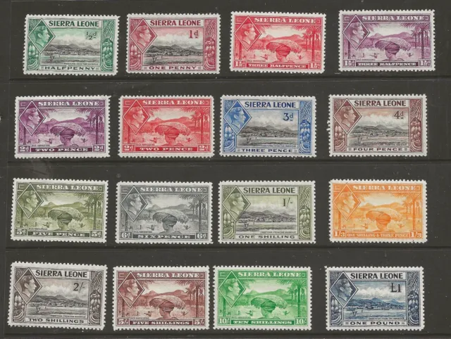 Sierra  Leone  (16-1676) Kgv1 1938 Sg188-200 Veiws Full Set Of 16 To £1 Mm / Mh