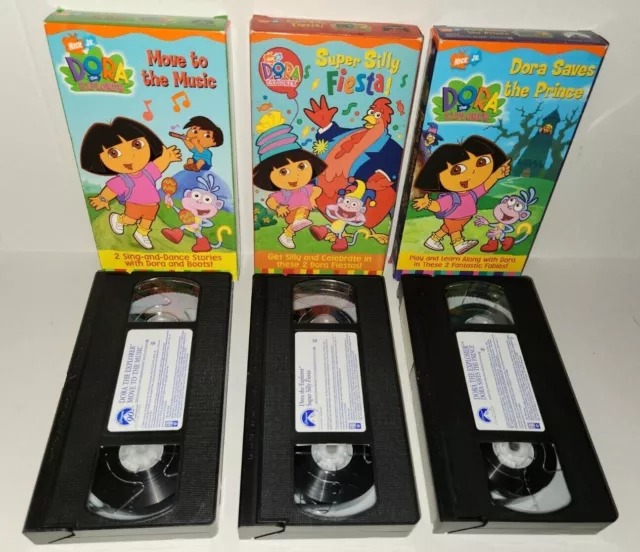 DORA THE EXPLORER VHS Lot Move to Music Silly Fiesta Saves the Prince ...