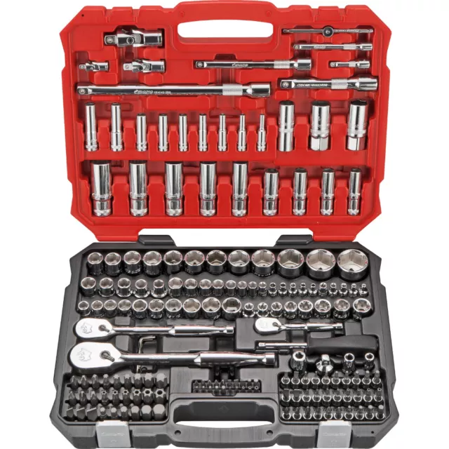 1/4"-3/8"-1/2"Dr Master Socket Set Ratchets-Ext-Bits 171Pcs in Case BOXO BXB011