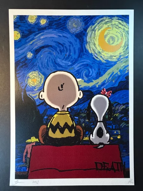 DEATH NYC 45x32cm Ltd Ed Signed Graffiti Pop Art Print, COA Snoopy Gogh