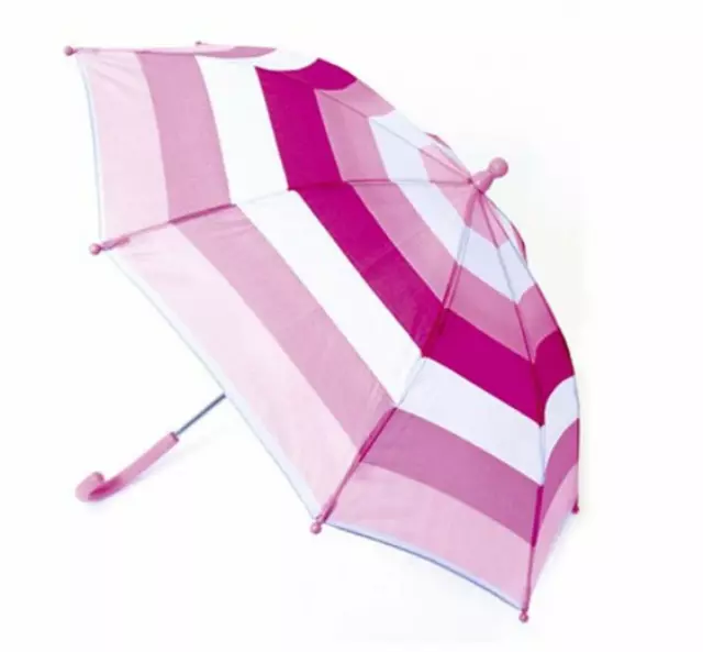 Drizzles Childrens Childs Kids Pink Striped Umbrella Brolly Brollie Rain Cover