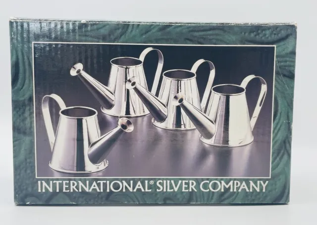 International Silver Company Set Of 8  Silver Plated Watering Can Napkin Rings
