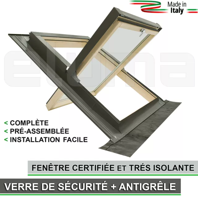 Fenêtre de toit - Ligne COMFORT BILICO 55x98 - Aluminium et Bois - Made in Italy