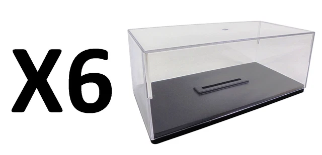 Lot De 6 Vitrines Acrylique Avec Socles Pour Voiture Miniature 1/24 - Protection Et Exposition
