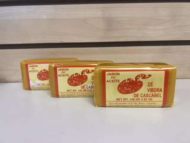 3x Jabon de Aceite de Vibora de Cascabel RattleSnake Soap Treatment Skin 4.9 oz