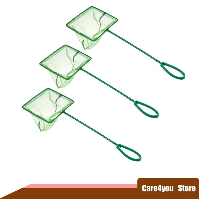 3Pcs Aquarium Fish Net Fish Tank Accessories Small Fish Fine Net Green 6''