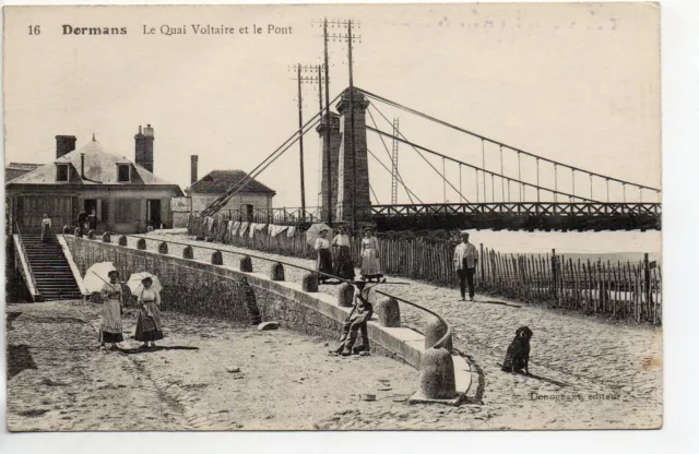 DORMANS - Marne - CPA 51 - the Quai Voltaire and the bridge - nice animation