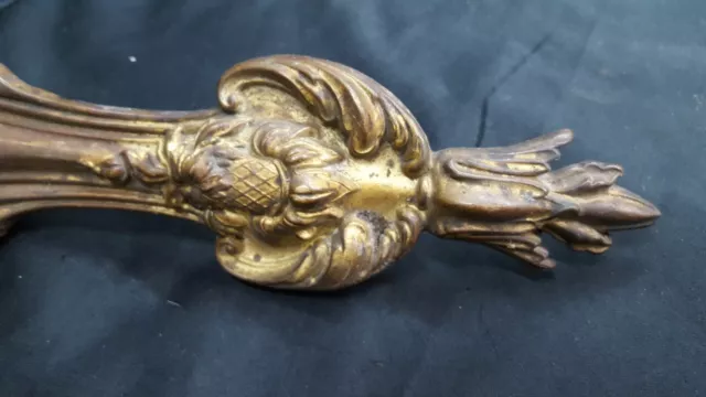 4 Antique Art Nouveau Ornate Brass Curtain Tie Backs 2