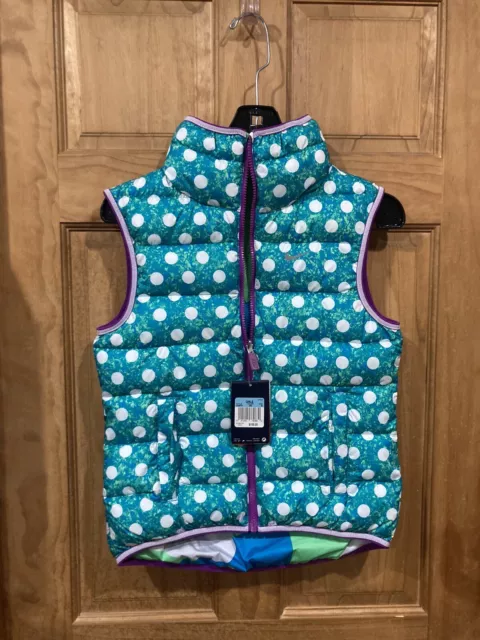 New Nike Girls Alliance Graphic Reversible Puffer Vest Polka Dot Camo Size Med