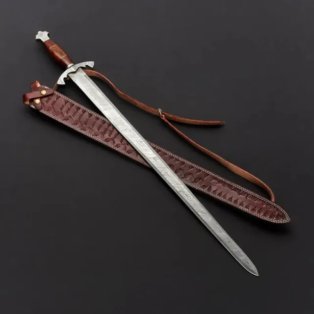 Custom Hand Forged Damascus Steel Viking Sword,Battle ready Sword, gift for Him.