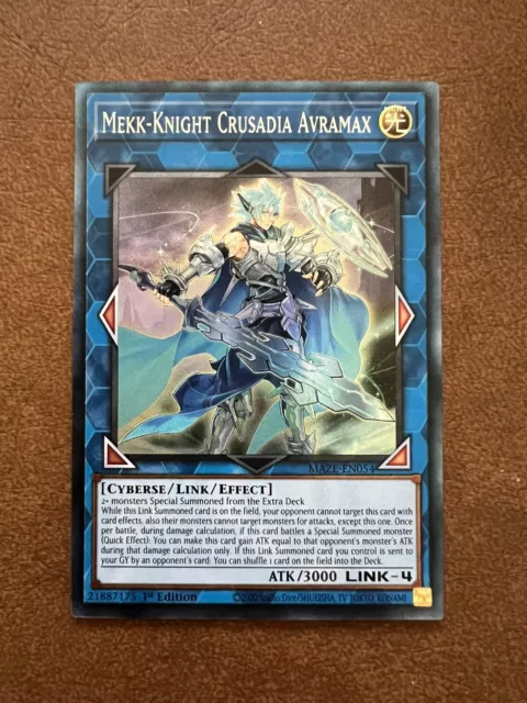 Mekk-Knight Crusadia Avramax 1st Edition Collector's Rare MAZE-EN054 Yu-Gi-Oh!