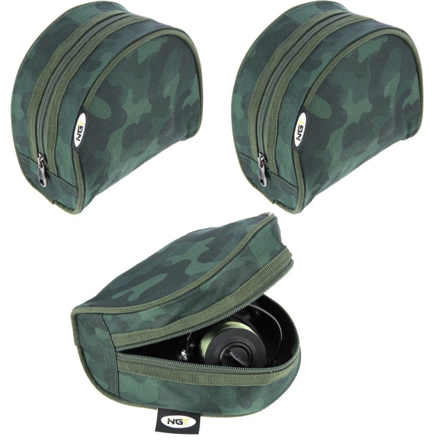Fishing Reel Case Padded X3 Medium CAMO Deluxe Coarse Carp Pike Sea Fishing