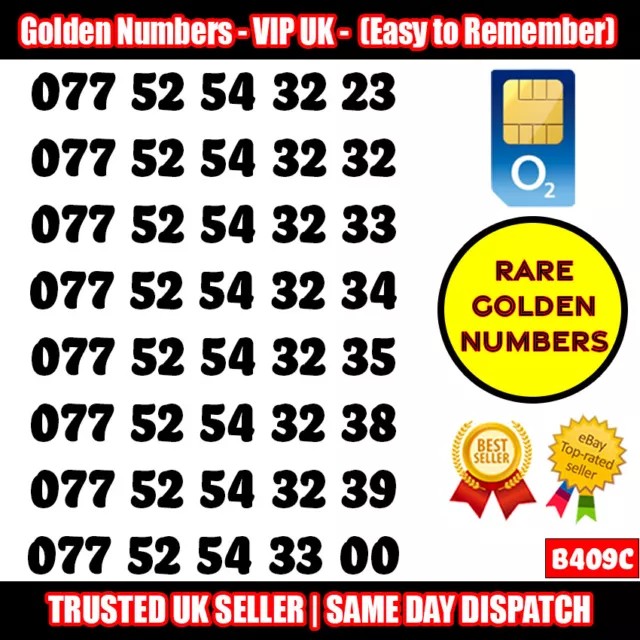 Lotto Sim Gold Easy Numero Di Cellulare Memorabile Platino Vip Uk Pay As You Go - B409C