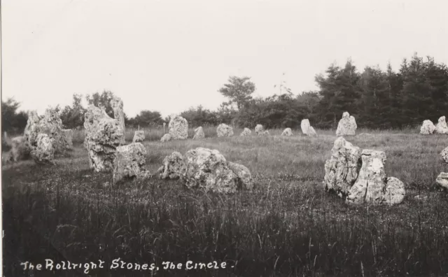 n england Oxfordshire old plain back postcard rollright stones chipping norton