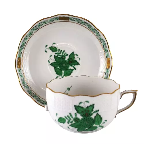 Herend Chinese Bouquet Tea Cup & Saucer Apponyi 724/AV