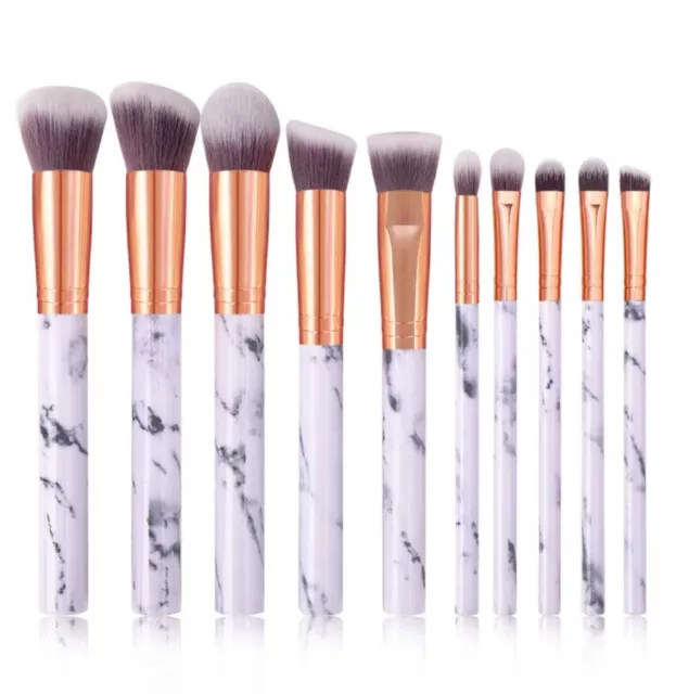 Marble Makeup Brushes Set For Cosmetics Foundation Powder Eyeshadow 10Pcs 2