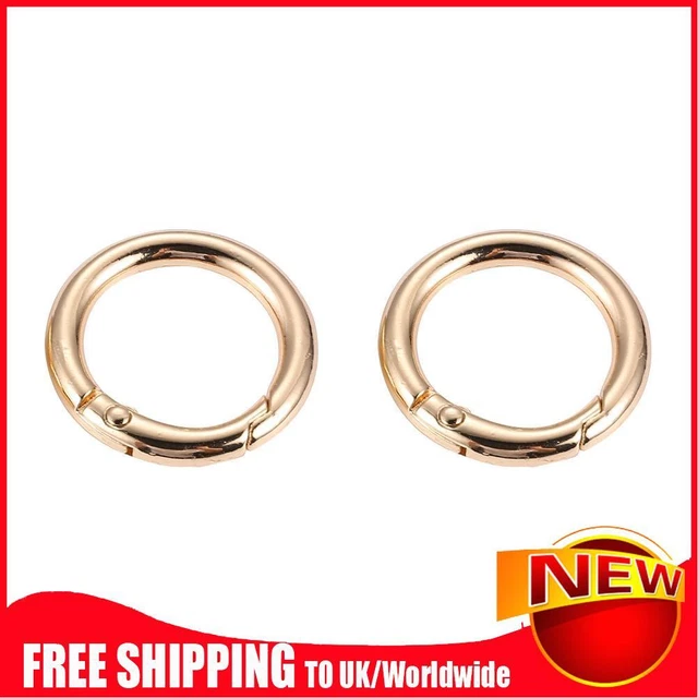 2pcs 2cm Metal Circle Trigger Rings DIY Accessories Alloy for Bag (Gold)