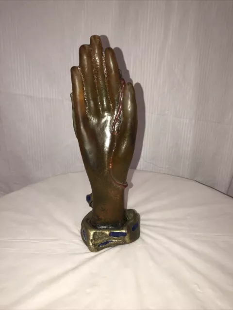 French Art Nouveau Acid Etched Glass "Galle  Hand" Signed #4