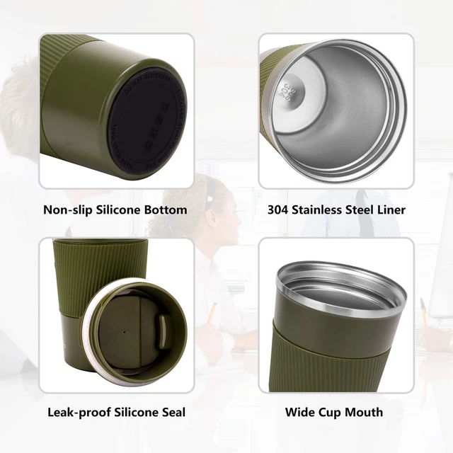 16oz Insulated Coffee Travel Mug Stainless Steel Vacuum Cup Kaforto Leakproof 3