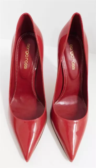 NEW SERGIO ROSSI Red Patent Leather Stiletto Pumps Heels Italy 36 $279. ...