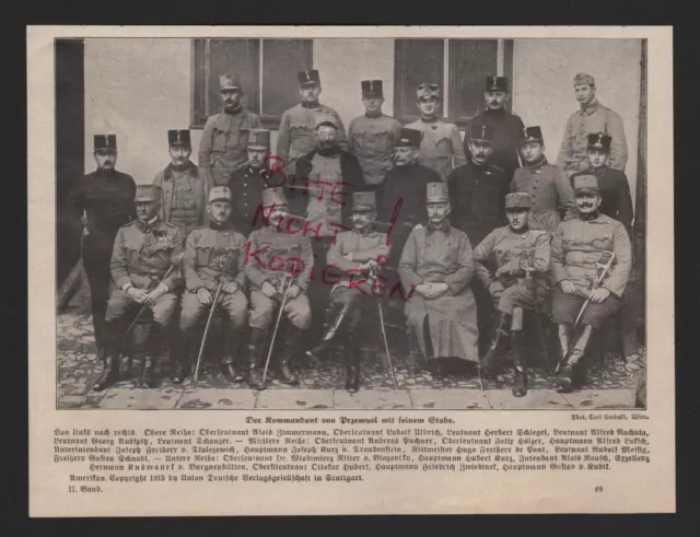 1915 Bildnis Der Kommandant von Przemysl mit seinem Stab WWI