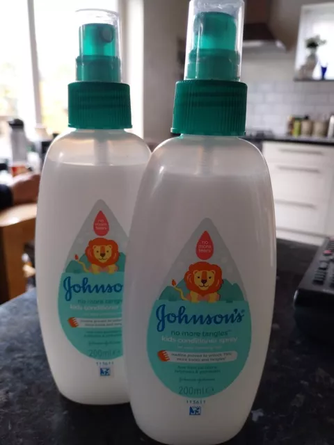 2 x Johnsons No More Tangles Kids Conditioner Spray For Easy Combing Hair 200ml