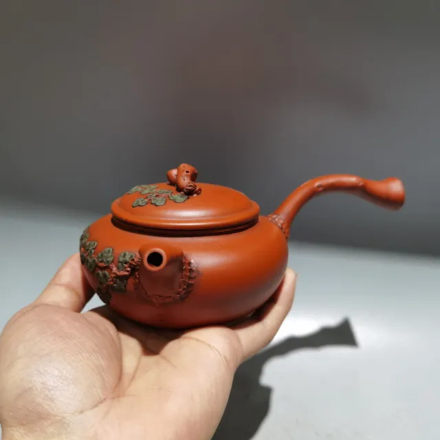 vintage chinese yixing purple clay teapot zisha ceremony gift teaware handle art