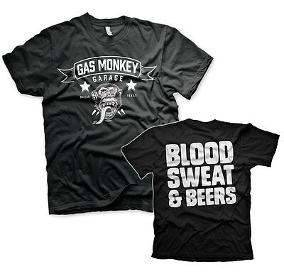 Officially Licensed Gas Monkey Garage Blood Sweat & Beers T-Shirt S-3XL Sizes