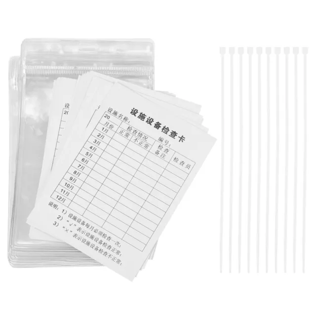 20 Sets Equipment Safety Inspection Tags Cards with Sleeve Device Labels Check