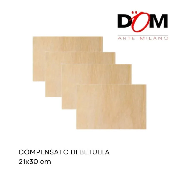 TAVOLA COMPENSATO DI BETULLA CM 21x30 DOM Arte Milano CONFEZIONE 1 PZ ART 07482