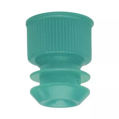 Test Tube Cap, Flange Type, 13mm, Green, Karter Scientific 208B3 (Pack 25)