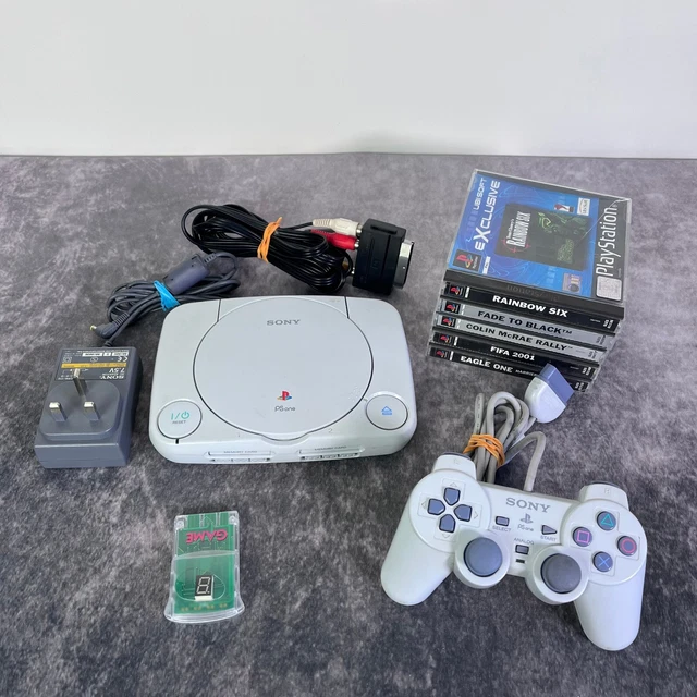 SONY PLAYSTATION 1 PSone PS1 PAL Console Controller Memory Card + Games