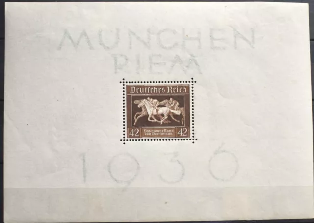Deutsches Reich - 1936 - Rennen Braune Band - Ungebraucht - Mi.-Nr. Block 4
