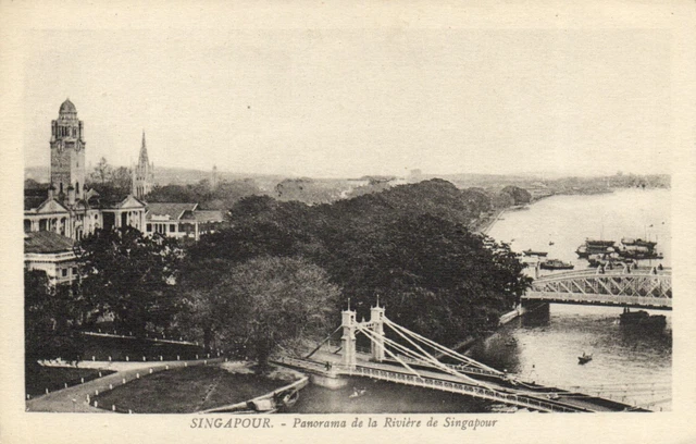 PC CPA SINGAPORE, PANORAMA DE LA RIVIÉRE DE SINGAPOUR, POSTCARD (b11967)