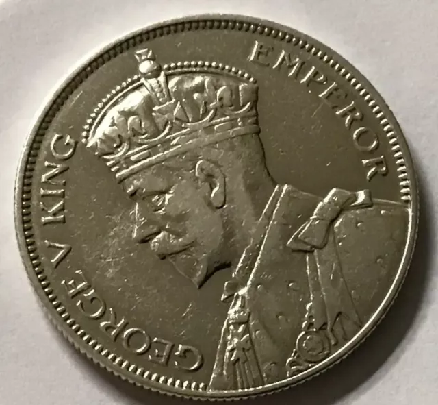 1935 New Zealand  Half Crown Low Mintage Coin KM-5 Silver Diamonds High Grade