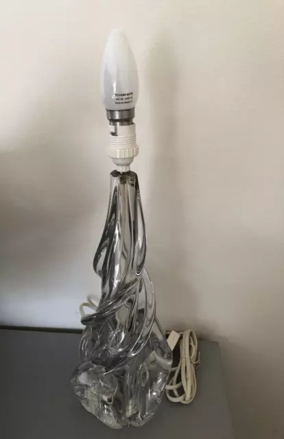 Très Grand Pied De Lampe En Cristal Île De France Vintage 31 cm
