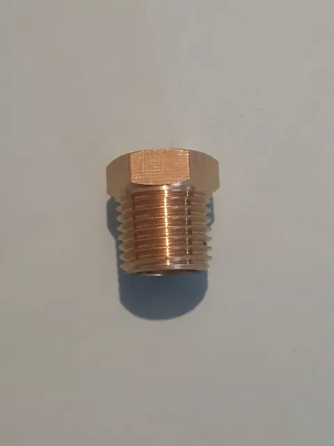 Brass 1/4" Male x 1/8" Female BSP Thread Reducing Bushing Bush Tube M/F Hex Pipe