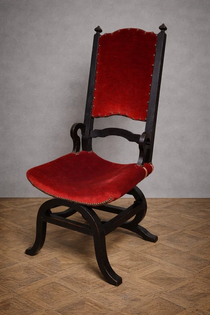 2 fauteuils en bois et velours style Louis XVI