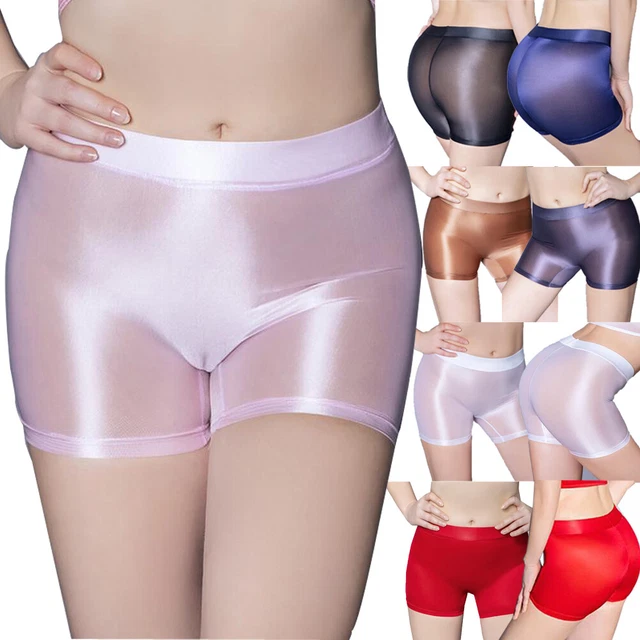 Mutandine Plus Size In Nylon Lucido Trasparente – Donna – Modello Boxer A Vita Media – Taglia Unica