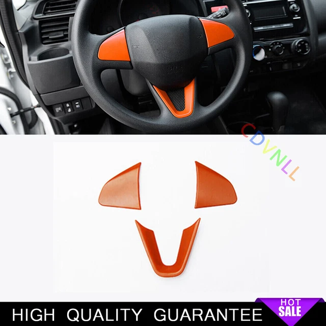 Steering Wheel Switch Cover Trim 3* For Honda Fit/Jazz 2014-2020 ABS Orange Car
