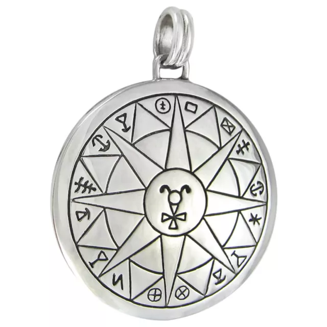 Sterling Silver Talisman for Safety in Travel Amulet Pendant Black Pullet Occult