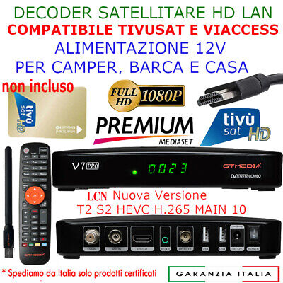 SAT Decoder Tivusat TVSAT HD LCN Satellitare Tv Sat e Digitale Terrestre Dvb-T2/S2X 