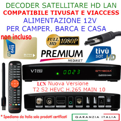 SAT Decoder Tivusat TVSAT HD LCN Satellitare Tv Sat e Digitale Terrestre Dvb-T2/S2X 