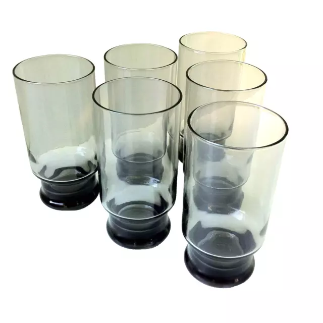 RAUCHGLAS Gläser 50er 50er VINTAGE Trinkgläser Buntglas 6er Set