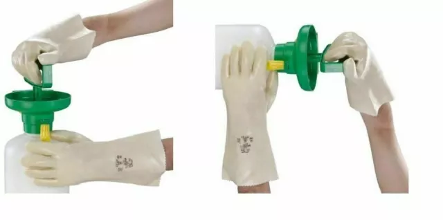 9x Polyco Vyclear Size10/L Chem Resistente Trasparente PVC Immerso Cotone Glove