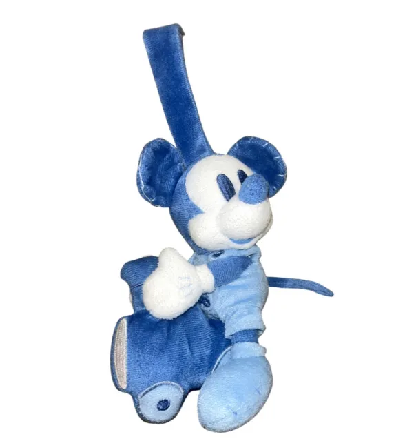 Mickey Mouse Disney Store Exclusive Blue Baby Rattle 6”  Plush Soft Toy